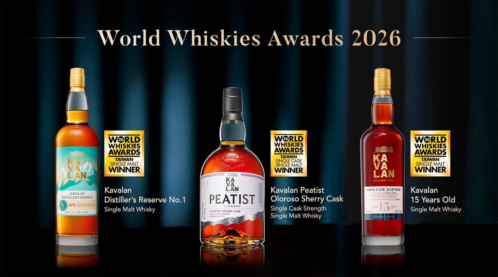 Kavalan Shines at WWA 2026 with 3 Gold Medals and Icons of Whisky